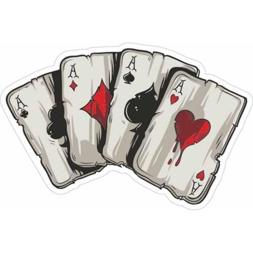 Car Stickers, Funny Poker Pattern Truck Vehicle Body Window Reflective Sticker Decals Decoration
