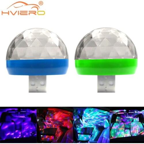 2X Car Auto Lamp USB Light DJ RGB Mini Colorful Music Sound Light USBC Apple Holiday Party Karaoke Atmosphere Lamp Welcome Light