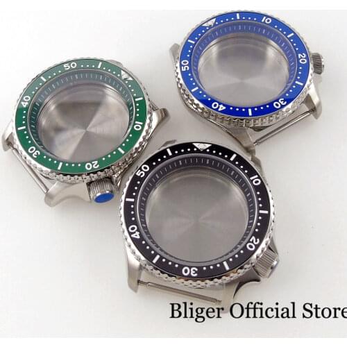 BLIGER Diving Automatic Watch Case 200M Waterproof fit NH35A NH36A Screwdown Crown Unidirectional Bezel Ceramic Insert