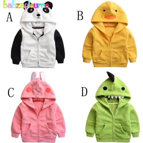 Baby Cardigan Girls Boys Coats Cartoon Hooded Long Sleeves Kids Jackets Zipper Children Outerwear 0-5years/Autumn Winter BC1156