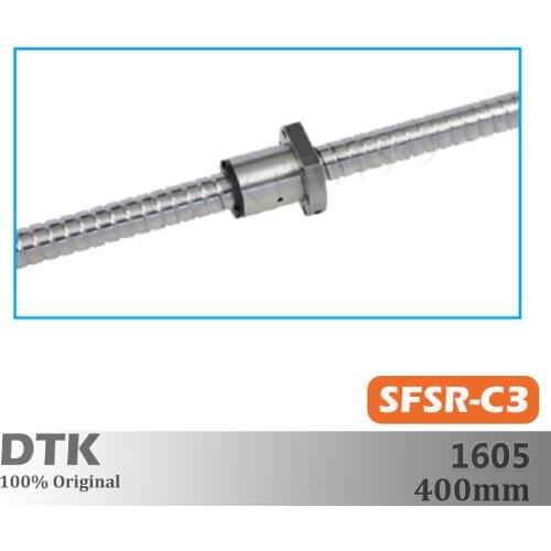 DTK Taiwan SFS1605 Ground C3 High Speed Low Noise 5mm lead Ball Screw 400mm thread shaft High PrecisionFlange CNC Spindle