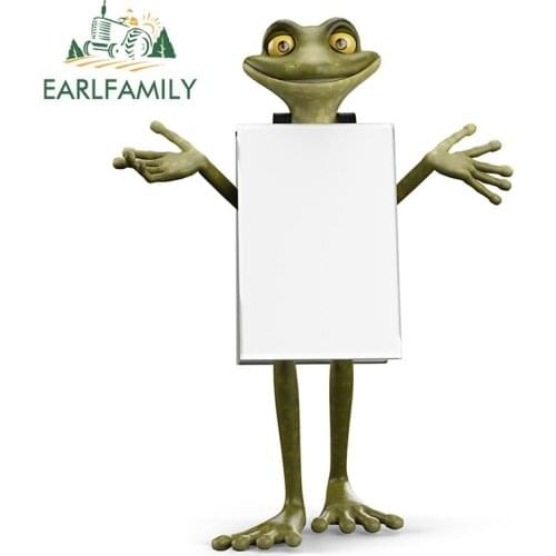 EARLFAMILY 13cm x 9.7cm Cartoon 3D Frogs Car Stickers Vinyl Decal Motorcycle Decoration Waterproof Car Accessories