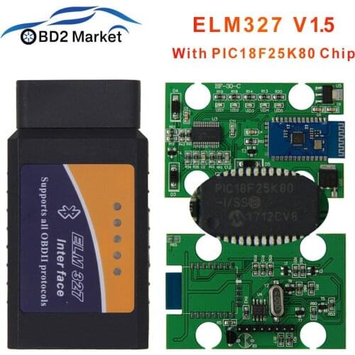 ELM327 V1.5 car diagnostic tool with PIC18F25K80 BT-Wireless code reader J1850 OBD2 Diagnostic tool better than elm 327 V2.1