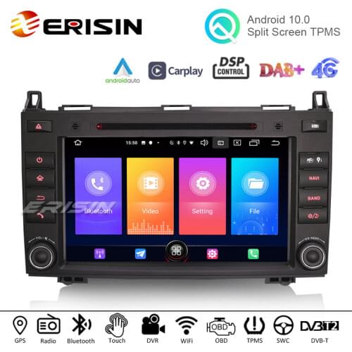 Erisin 2721 DSP Android 10 Wireless CarPlay Car Stereo WiFi GPS Navi for Mercedes-Benz A/B Class Sprinter Viano Vito VW Crafter