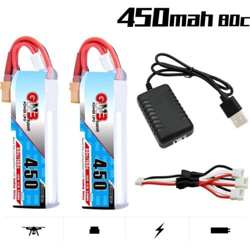 Gaoneng GNB 11.1V 450MAH 3S 80C/160C Lipo Battery XT30U-F Plug Battery for iFlight CineBee Indoor Cine Whoop BetaFPV Drone RC