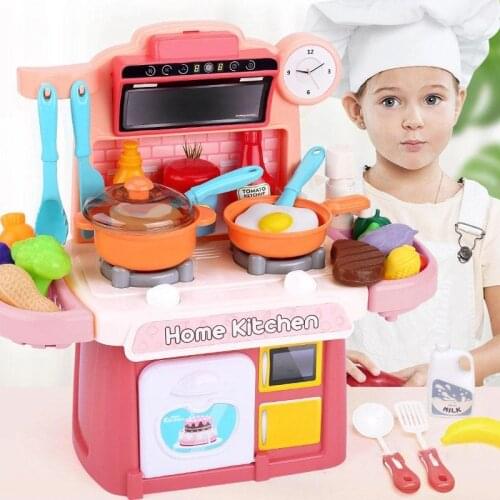 Children Kitchen Toys Simulation Dinnerware Educational Toys Mini Kitchen Food Pretend Play Role Playing Girls Toys Cooking Set