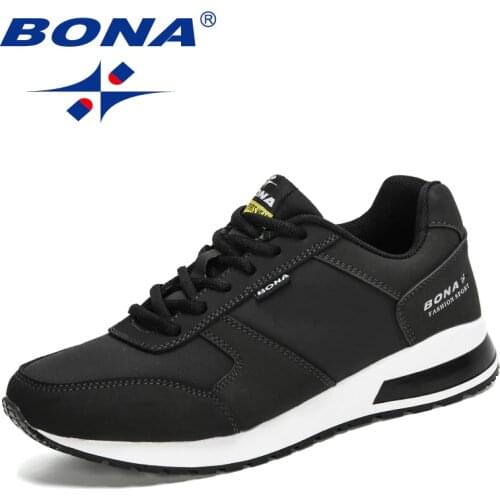 BONA 2020 New Designers Action Leather Sneakers Shoes Men Walking Shoes Man Soft Masculino Adulto Leisure Shoes Zapatos Hombre