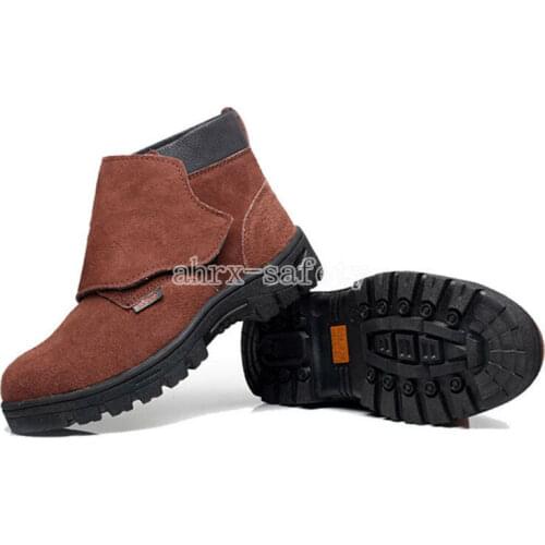 Mens Work Safety Shoes Steel Toe Welding Boots Welder Protective Shoes Leather Anti Puncture and Anti Slip Safety Shoes