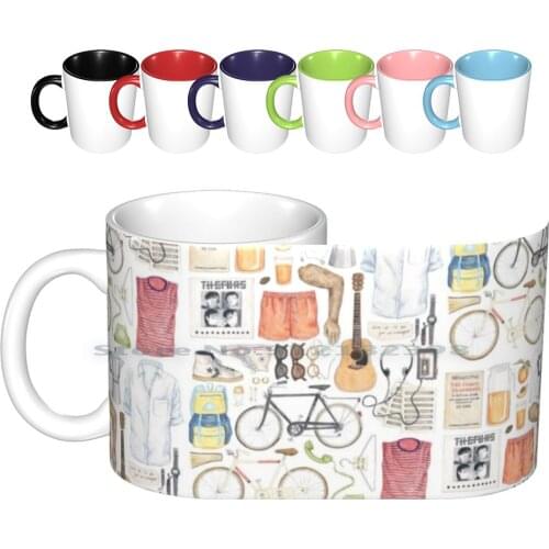 Call Me By Your Name Minimal Illustration Painting Ceramic Mugs Coffee Cups Milk Tea Mug Timothee Chalamet Armie Hammer Luca