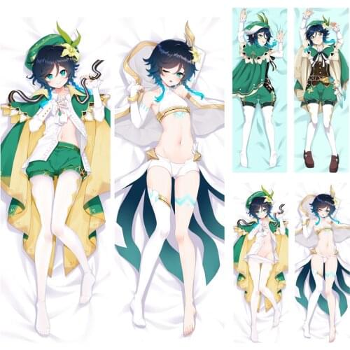 Game Genshin Impact Dakimakura Venti Cosplay Pillowcase Hugging Body Pillow Case Anime Otaku Throw Bedding Cushion Pillows Cover
