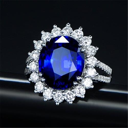 New Style Design Romantic Lady AAA Zircon Luxury Ring Silver Color CZ Oval Crystal Ring Elegant Women Wedding Engagement Jewelry