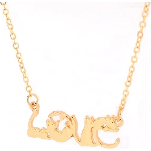 Hzew love four cat pendant necklace
