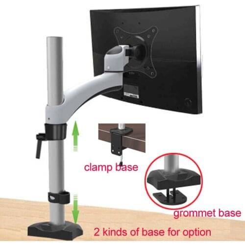 DL-FE111 Height Adjustable 10"-27" LCD Monitor Desk Holder Arm Bracket 360 Degree Rotatable Computer Monitor Stand bracket