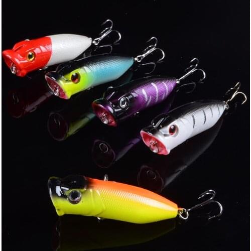 1pcs 7cm 12g Fishing Lure Topwater Popper Crankbait Carp Fly Fresh Water Sea Insect bait Fake lure Ice Lure Fishing 3D Eyes