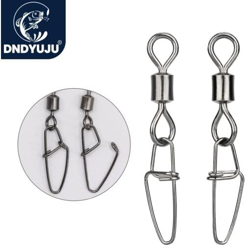 DNDYUJU 30pcs Fishing Swivels Rolling Swivel with Insurance Snap Bass Fishing Tackle Fish Hooks Pesca Emerillon Peche