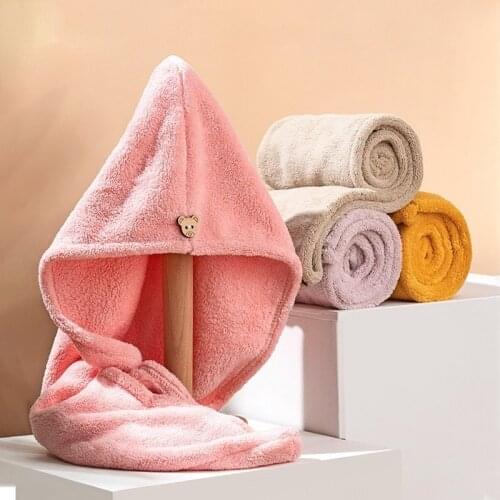 KONCO Quick-dry Hair Towel Cap Womens or Girls Microfiber Towel Hair Quick Drying After Shower Turban Head Wrap Bathing Tools