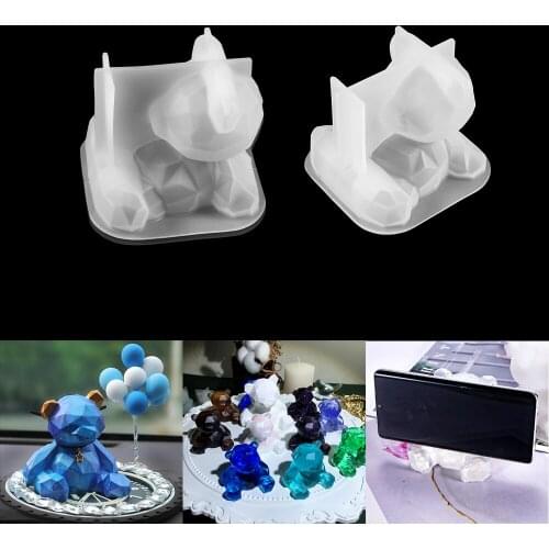 Silicone Mold Mirror 3D Molds DIY Jewelry Making Decoration Cake Fondant Epoxy Resin Crafts Pig Cute Bear Baby Necklace Pendant
