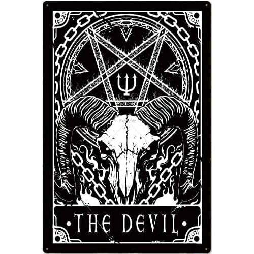 Tarot Vintage Style Metal Sign Iron Painting for Indoor & Outdoor Home Bar Coffee Kitchen Wall Decor 8 X 12 Inch