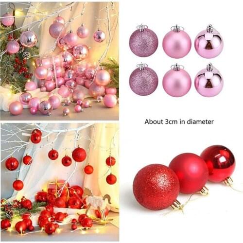 24PCS Christmas Ball Decoration Christmas Ornaments Christmas Tree Pendant Christmas Decoration Display Cabinet Landscape Layout