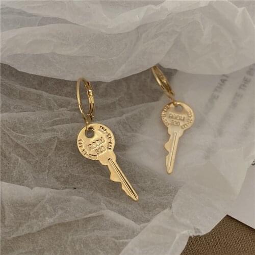 Key Lock Drop Earrings For Women Accessories Small Hoops Female Luxury Earing Jewelry Gift 2021 New