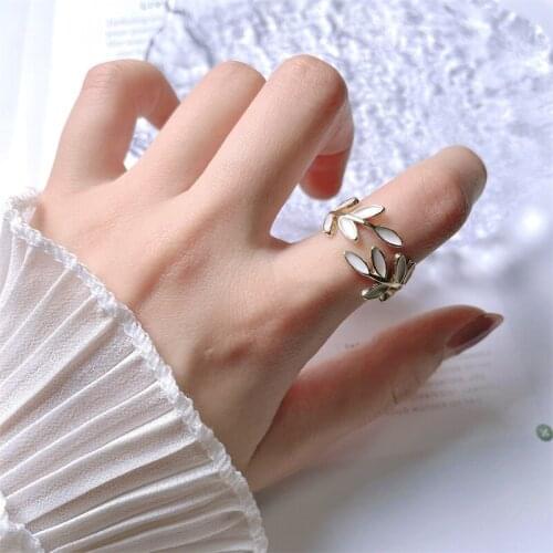 2020 New Creative Leaf Branch Shape Open Ring For Woman Fashion Korean Finger Jewelry Luxury Wedding Party Girls Unusual Rings
