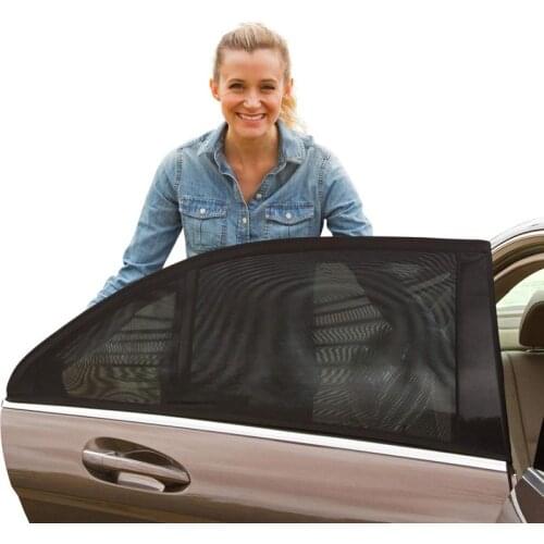 4 Pack Summer UV Protection Car Front Rear Side Window Sun Shade Anti-mosquito Car Sunshade Net Mesh Curtain For Sedan SUV MPV