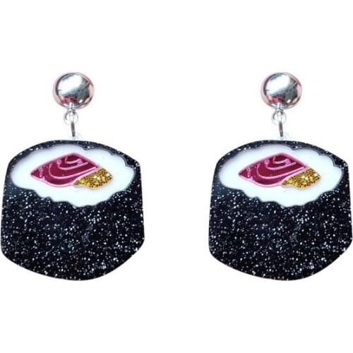 2021 new Sushi food Earrings Jewelry Fashion Stone Dangle Earring Exaggerated Earrings for women Duftgold