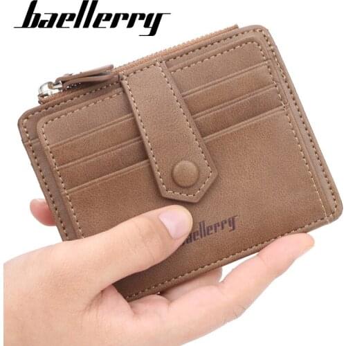 Baellerry NEW Designer Card Holder for Men Credit Card Wallets Small Travel Cards Pack Simple Male Coins ID Card Sets