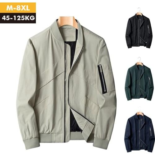 Spring New Men 's Bomber Zipper Jacket Autumn Casual Streetwear Fit Pilot Coat Men Clothing Male Hip Hop Slim Plus Size 7XL 8XL