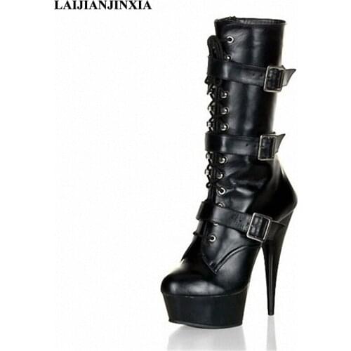 15cm high heel ankle boots women fashion short boot winter footwear High-heeled shoes sexy 6 inch platform Exotic Dancer shoes