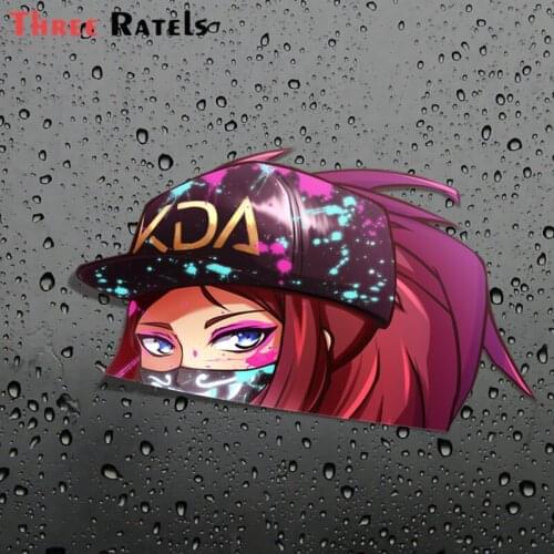 FC254 3D Funny KDA Akali Anime Peeker Car Stickers On Motorcycle Suitcase Home Decor Phone Laptop Covers DIY Vinyl Decal
