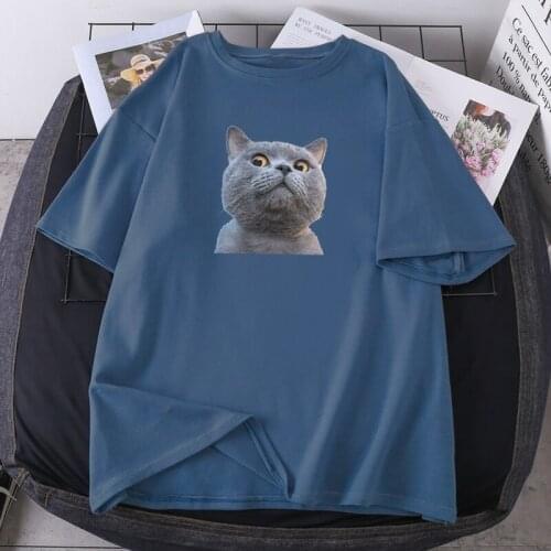 Cats Funny High Quality Summer Tops Tees Print Woman Streetwear O-neck Female T-shirts Oversize Fashion Camisetas Lady Clothing