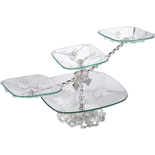 Square Fruit Tray Dry Fruit Tray Storage Plate Fruit Bowl Home Decorations