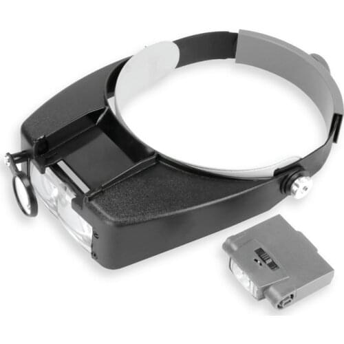 Headband Magnifier 1.5X 3X 6.5X 8X Loupe Head Magnifying Glass Lens Jewelry Watch Repair Watchmaker Magnifier with LED Light