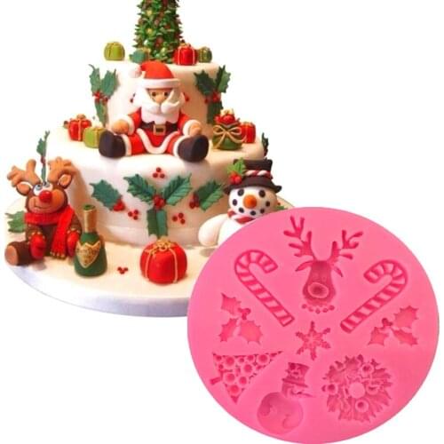 Milu Christmas Series Liquid Silicone Sugar Cake Mold M158