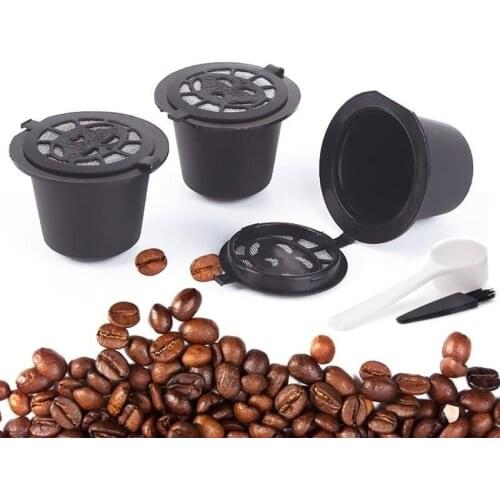 3 Pcs Reusable Coffee Capsule Filter Cup for Nescafe Dolce Gusto Filter Baskets Pod Taste Refillable Capsule Spoon Brush