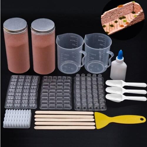 Simulation Mini Brick Sand Table Model Material Handmade DIY Cottage Garden Cottage Model Small Red Green Brick Powder Mold Tile