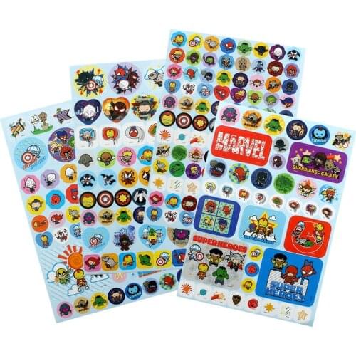 Disney Marvel Superhero Fashion Stickers Frozen Children Color Stickers Children DIY Cute Removable Stickers