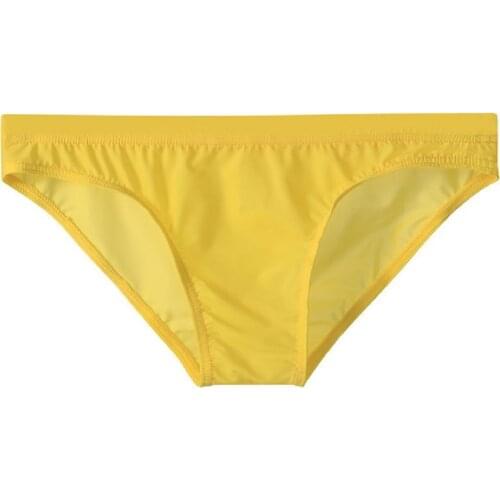 Mens Sexy Low Waist Ice Silk Translucent Bikini Skinny Breathable Briefs Swimming Trunks Beach Swimming Surf Bikini Briefs