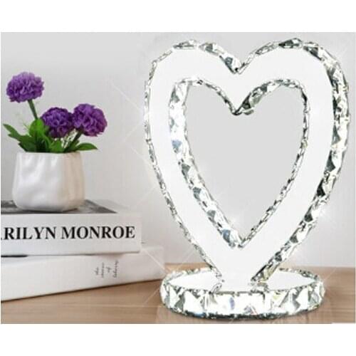 Heart-shaped Crystal Table Lamps LED Decorative Lamp Luxury Crystal Table Lamp Bedroom Bedside Romantic Desk Lamp