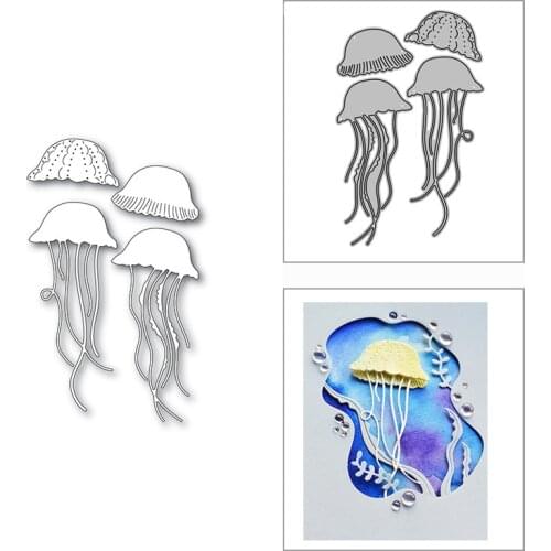 New 2021 Big Pretty Jellyfish Animal Metal Cutting Dies for DIY Scrapbooking and Card Making Decorative Embossing Craft No Stamp