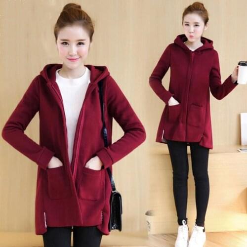 AECU Winter Warm Parkas Flannel Plus Size Coat Female Cardigan Jacket Plus Size Elegant Pocket Cape Coat Outerwear Hooded Jacket