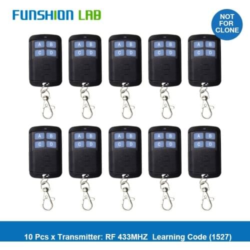 FUNSHION 433MHz 4 CH Button EV1527 Remote Control Switch RF Transmitter Wireless controllor remoto For Smart Home Garage Opener