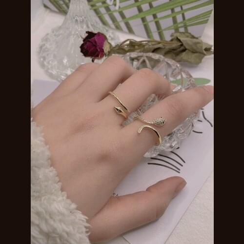 Adjustable Snake Ring Jewelry Silver Rings Set Anillo for Women Matching Ringen skull Accessories anillos bague femme