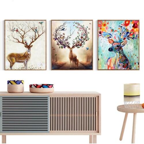 3pcs Needlework,DMC Cross stitch,Full Embroidery kit,precious deer print pattern cross-stitch handwork painting wedding gift