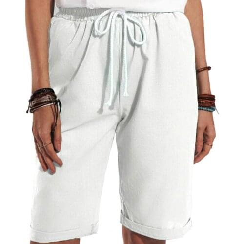 Women Shorts Solid Color Pockets Summer Drawstring Wide Leg Short Pants Casual Ladies Drawstring Elastic Loose Short Trousers