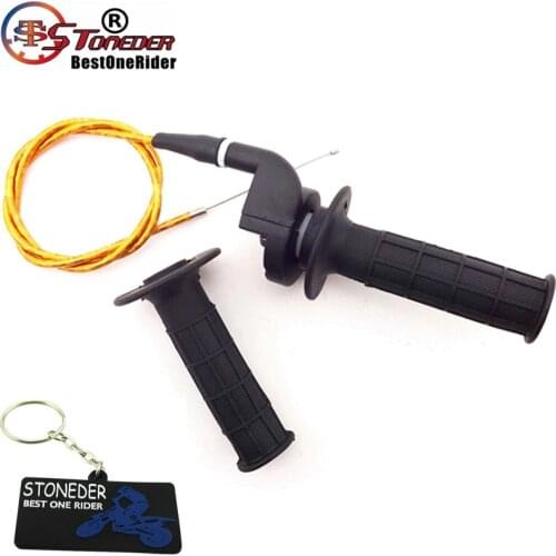 STONEDER Twist Throttle Cable Handle Grips For Chinese Pit Pro Dirt Bike Motorcycle XR50 CRF50 CRF70 TTR Thumpstar KLX110 SSR