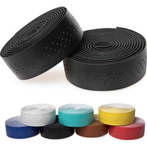 Bicycle PU Leather Handlebar with Bicycle Accessories Breathable Hole Non-slip Bicycle Grip Strap