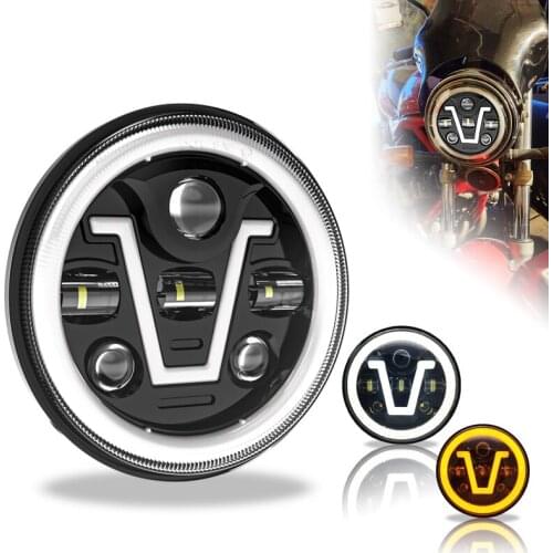 7inch V Shape Motor Lamp Led Headlamp Head Light Motorbike Lamp for Harley Motorcycle Headlight Distance Light