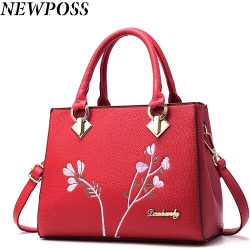 Newposs Women Bag Vintage Handbag Casual Tote Fashion Women Messenger Bags Shoulder Top-Handle Purse Wallet Leather 2020 New 4.8